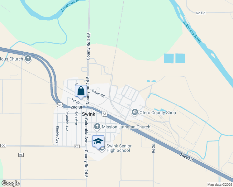 map of restaurants, bars, coffee shops, grocery stores, and more near 11 Kincaid Drive in Swink