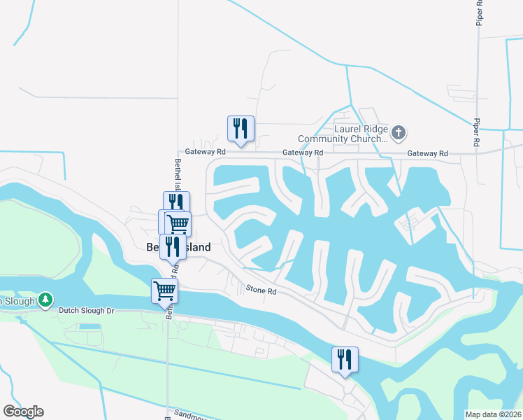 map of restaurants, bars, coffee shops, grocery stores, and more near 467 Halcyon Place in Bethel Island