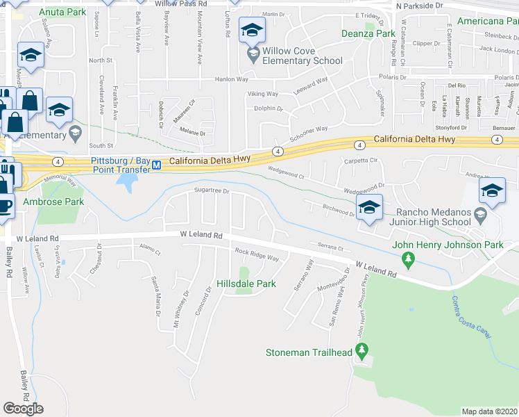 map of restaurants, bars, coffee shops, grocery stores, and more near 2120 Sugartree Drive in Pittsburg
