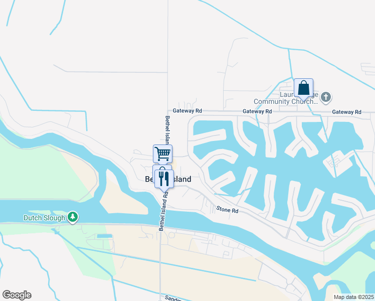 map of restaurants, bars, coffee shops, grocery stores, and more near 3389 Delta Coves Drive in Bethel Island