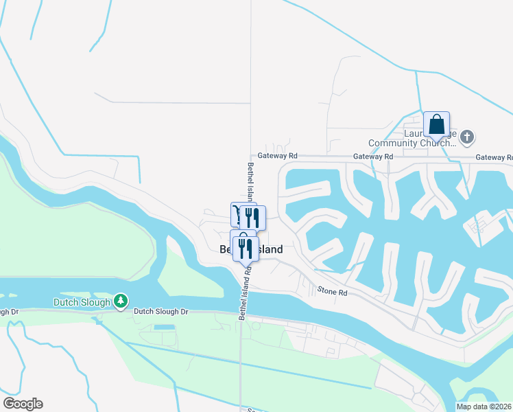 map of restaurants, bars, coffee shops, grocery stores, and more near 6328 Bethel Island Road in Oakley