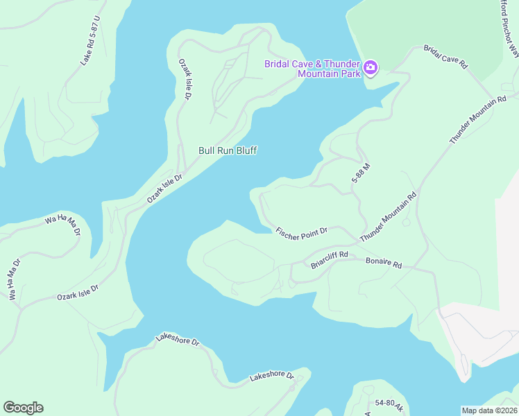 map of restaurants, bars, coffee shops, grocery stores, and more near 442 Fischer Point Drive in Camdenton