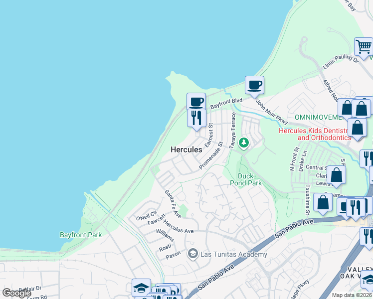 map of restaurants, bars, coffee shops, grocery stores, and more near 2 North Star Drive in Santa Rosa