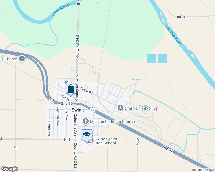 map of restaurants, bars, coffee shops, grocery stores, and more near 11 Kincaid Drive in Swink