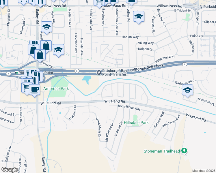 map of restaurants, bars, coffee shops, grocery stores, and more near 2174 Sugartree Drive in Pittsburg