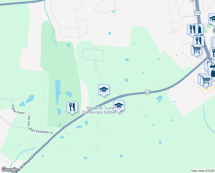 map of restaurants, bars, coffee shops, grocery stores, and more near 1020 Westwood Drive in Lawrenceburg