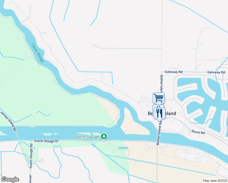 map of restaurants, bars, coffee shops, grocery stores, and more near 2666 Taylor Road in Bethel Island