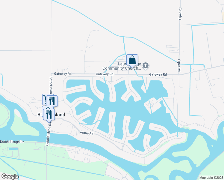 map of restaurants, bars, coffee shops, grocery stores, and more near Edgewater Court in Oakley