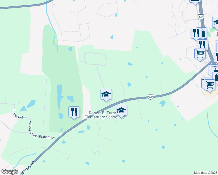 map of restaurants, bars, coffee shops, grocery stores, and more near 1020 Westwood Drive in Lawrenceburg