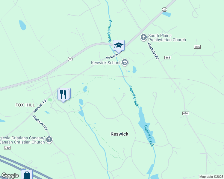 map of restaurants, bars, coffee shops, grocery stores, and more near 661 Club View Drive in Keswick