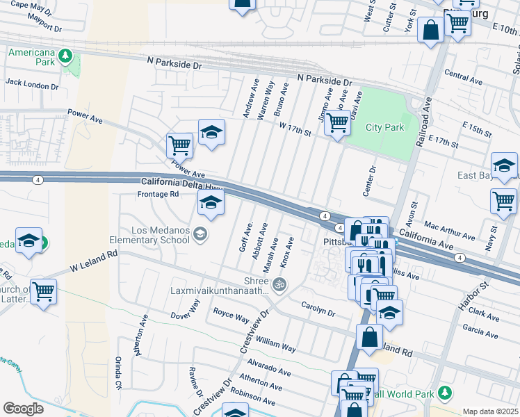 map of restaurants, bars, coffee shops, grocery stores, and more near 2107 Goff Ave in Pittsburg