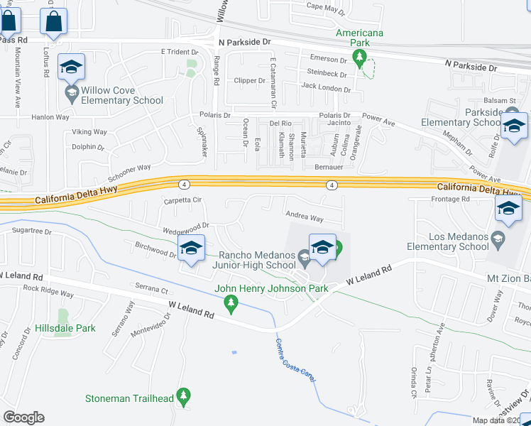 map of restaurants, bars, coffee shops, grocery stores, and more near 2117 Camelia Court in Pittsburg