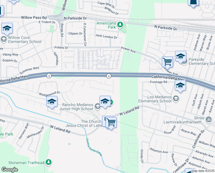 map of restaurants, bars, coffee shops, grocery stores, and more near 732 Wedgewood Drive in Pittsburg