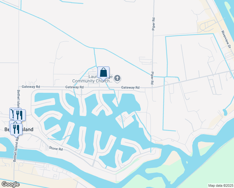 map of restaurants, bars, coffee shops, grocery stores, and more near 10 Grey Whale Place in Bethel Island