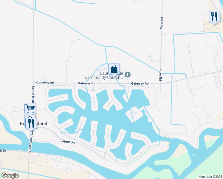 map of restaurants, bars, coffee shops, grocery stores, and more near 101 Sea Gate Place in Bethel Island