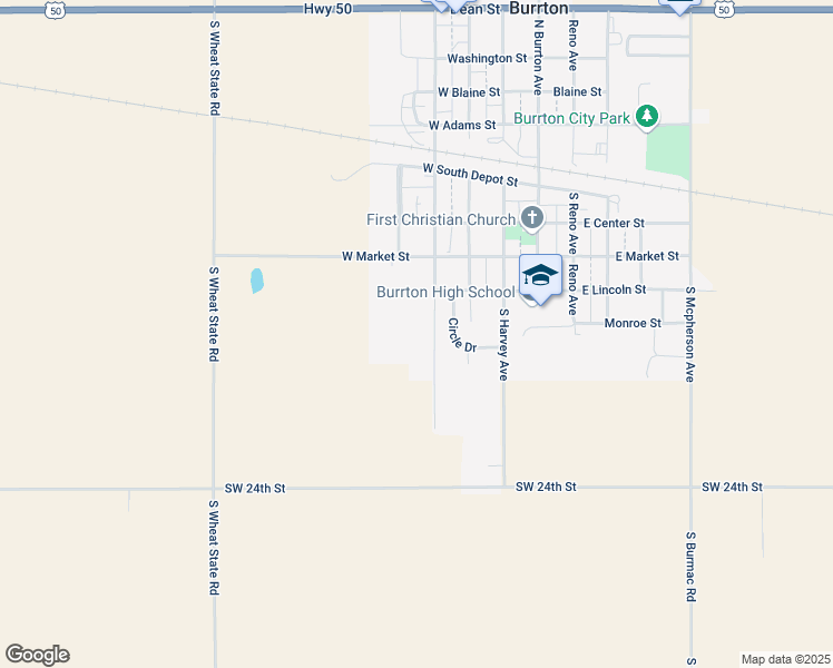 map of restaurants, bars, coffee shops, grocery stores, and more near 524 Colorado Avenue in Burrton