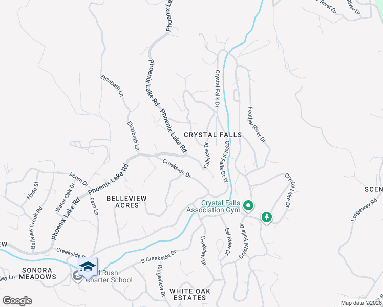 map of restaurants, bars, coffee shops, grocery stores, and more near 21800 Fallview Drive in Sonora