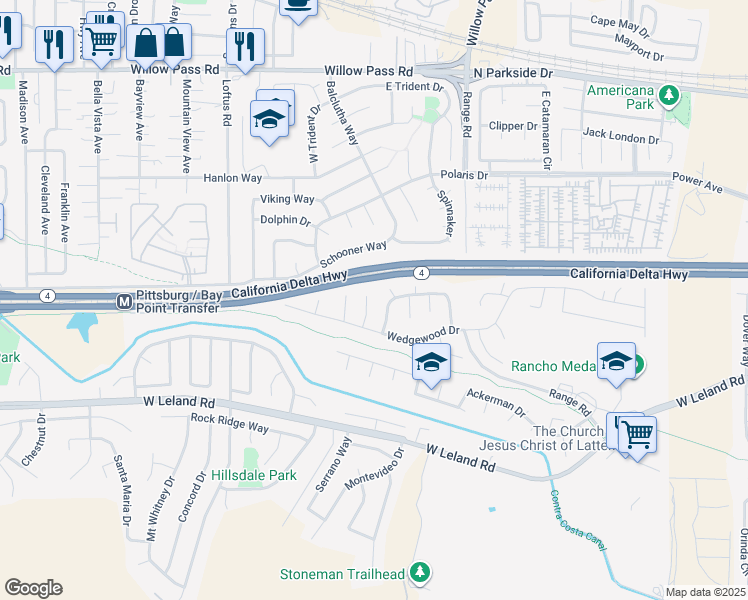 map of restaurants, bars, coffee shops, grocery stores, and more near 2105 Greenwood Place in Pittsburg