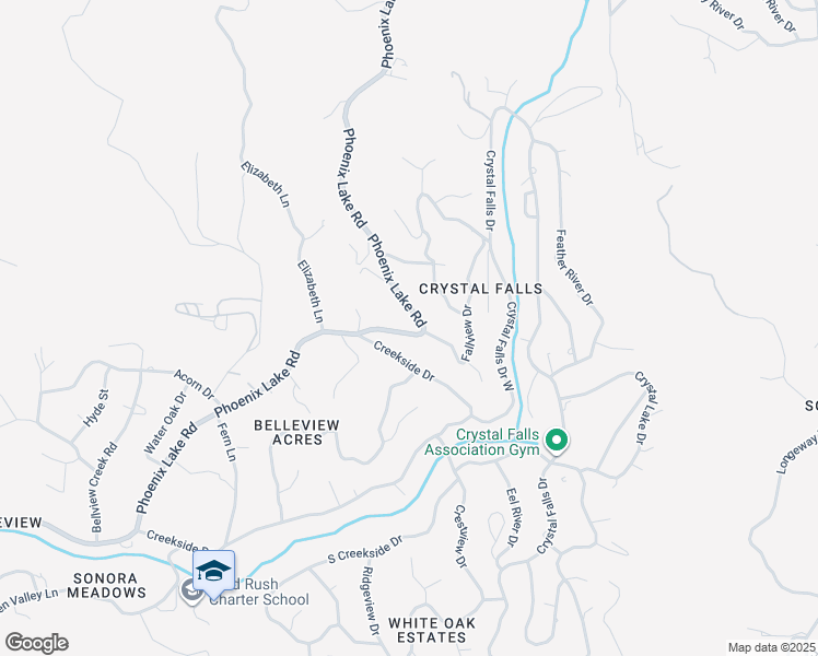 map of restaurants, bars, coffee shops, grocery stores, and more near 21880 Phoenix Lake Road in Sonora