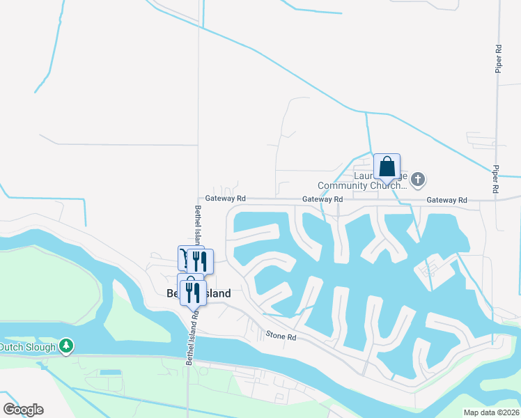 map of restaurants, bars, coffee shops, grocery stores, and more near 3287 Delta Coves Drive in Bethel Island