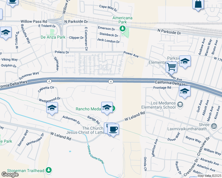 map of restaurants, bars, coffee shops, grocery stores, and more near 732 Wedgewood Drive in Pittsburg