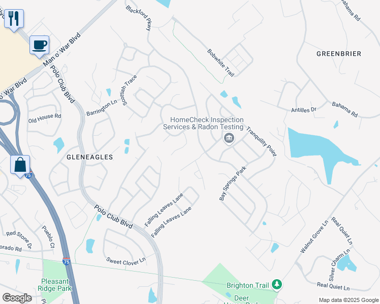 map of restaurants, bars, coffee shops, grocery stores, and more near 3190 Blackford Parkway in Lexington