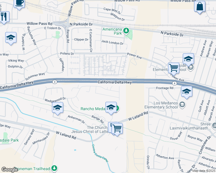 map of restaurants, bars, coffee shops, grocery stores, and more near 742 Wedgewood Drive in Pittsburg