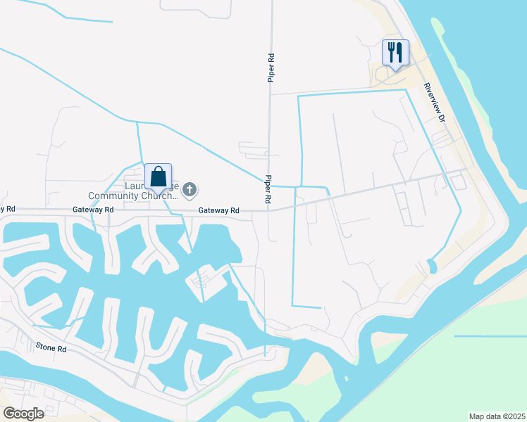 map of restaurants, bars, coffee shops, grocery stores, and more near Gateway Road in Bethel Island