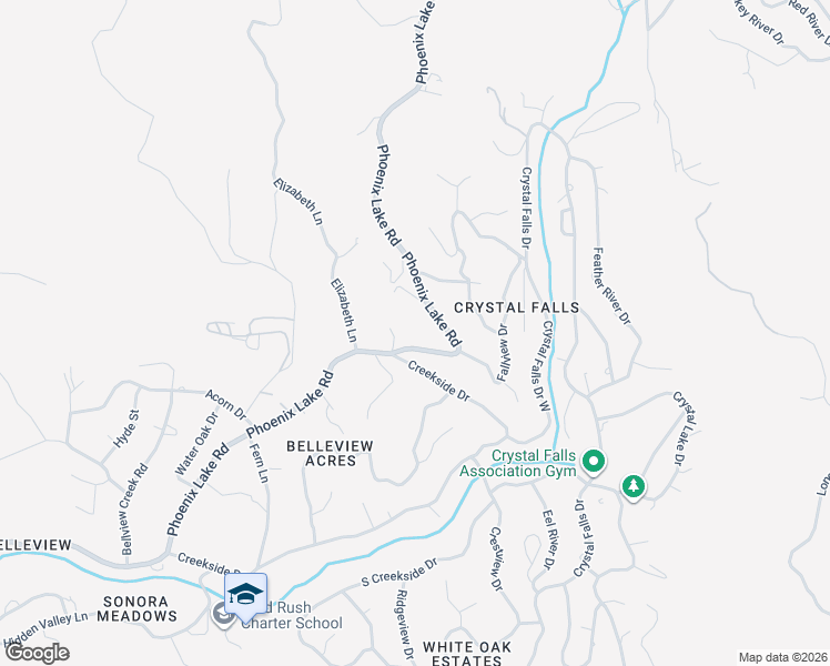 map of restaurants, bars, coffee shops, grocery stores, and more near 21850 Phoenix Lake Road in Sonora