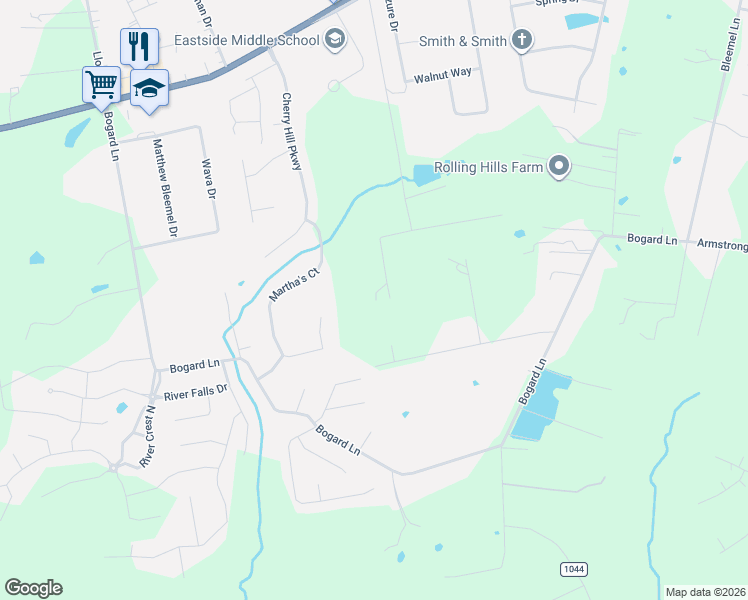 map of restaurants, bars, coffee shops, grocery stores, and more near 841 Ellis Cook Road in Mount Washington