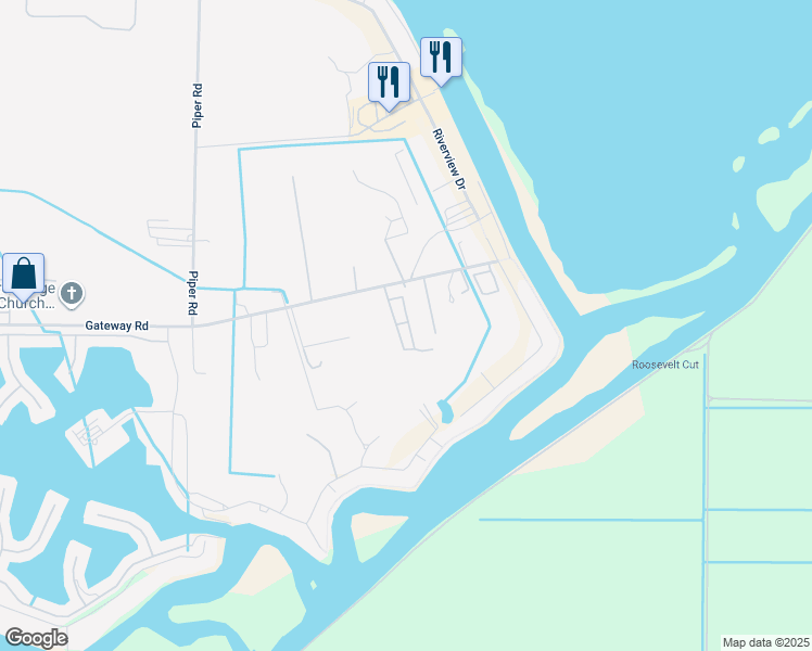 map of restaurants, bars, coffee shops, grocery stores, and more near 4400 Gateway Road in Bethel Island
