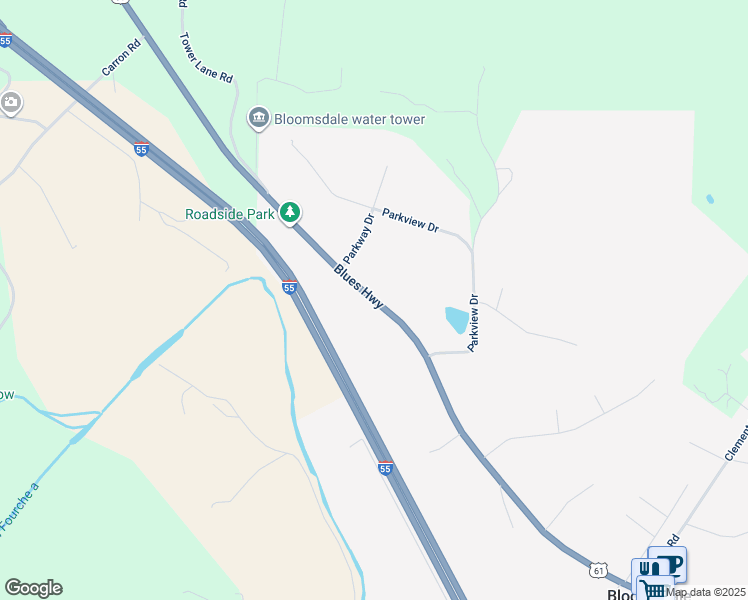 map of restaurants, bars, coffee shops, grocery stores, and more near 2942 U.S. 61 in Bloomsdale