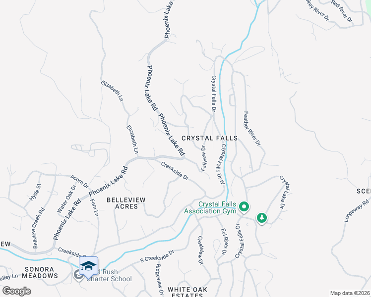 map of restaurants, bars, coffee shops, grocery stores, and more near 21880 Phoenix Lake Road in Sonora