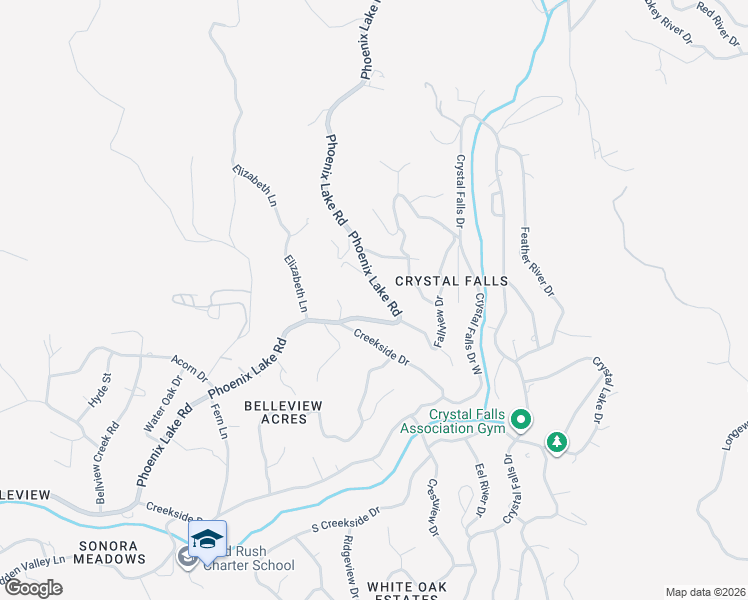 map of restaurants, bars, coffee shops, grocery stores, and more near 21880 Phoenix Lake Road in Sonora