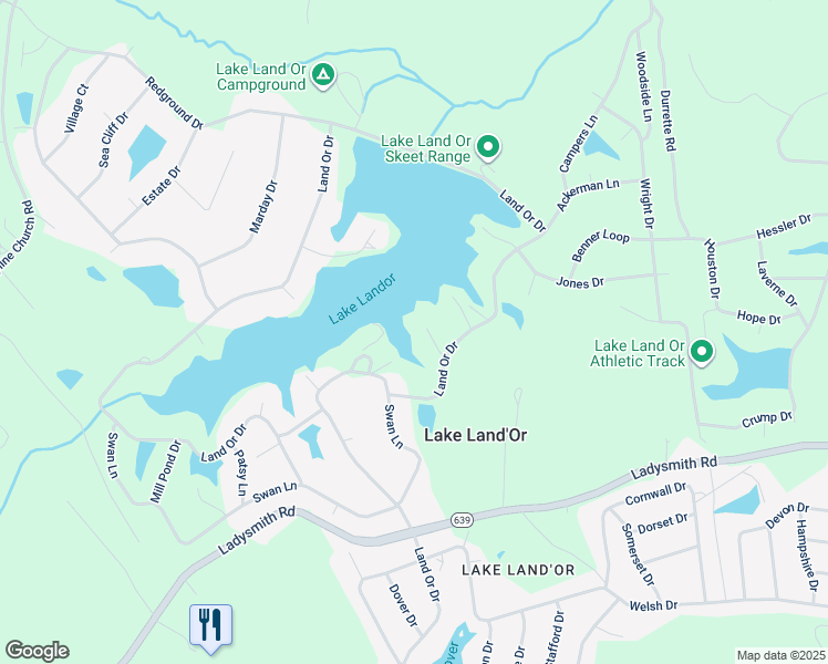 map of restaurants, bars, coffee shops, grocery stores, and more near 10 Mahon Circle in Ruther Glen