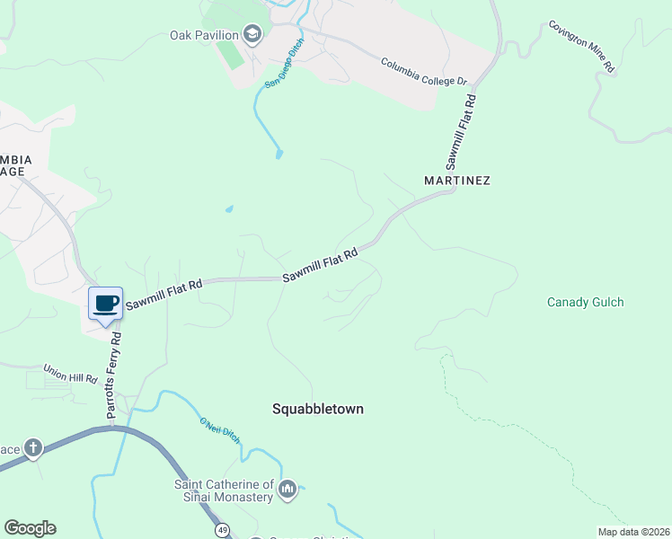 map of restaurants, bars, coffee shops, grocery stores, and more near 21920 Sawmill Flat Road in Sonora