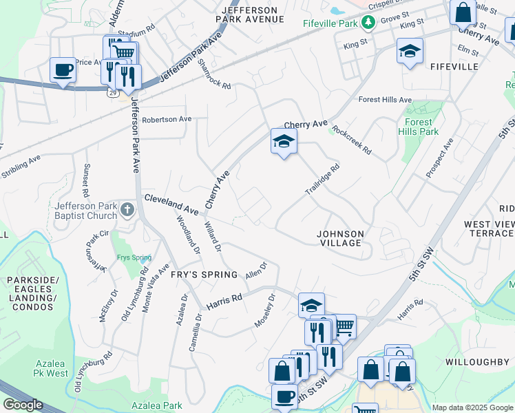 map of restaurants, bars, coffee shops, grocery stores, and more near 920 Bing Lane in Charlottesville