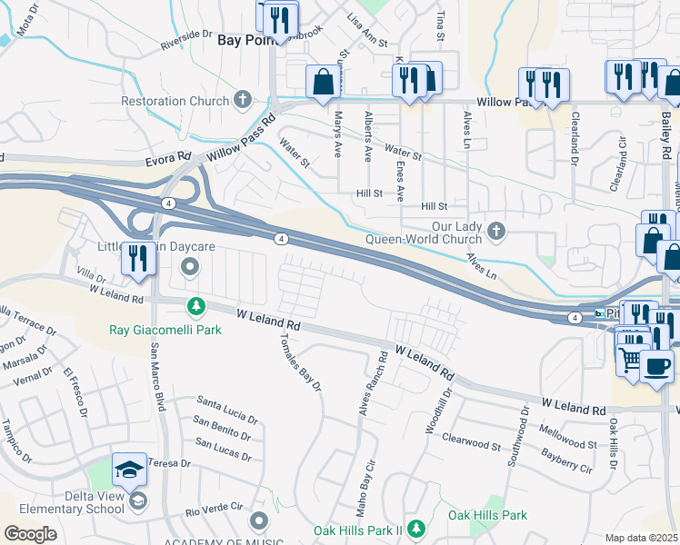 map of restaurants, bars, coffee shops, grocery stores, and more near 34 Fern Lane in Pittsburg