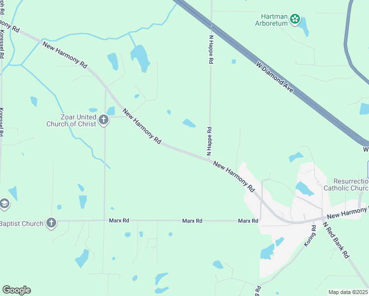 map of restaurants, bars, coffee shops, grocery stores, and more near 6801 New Harmony Road in Evansville