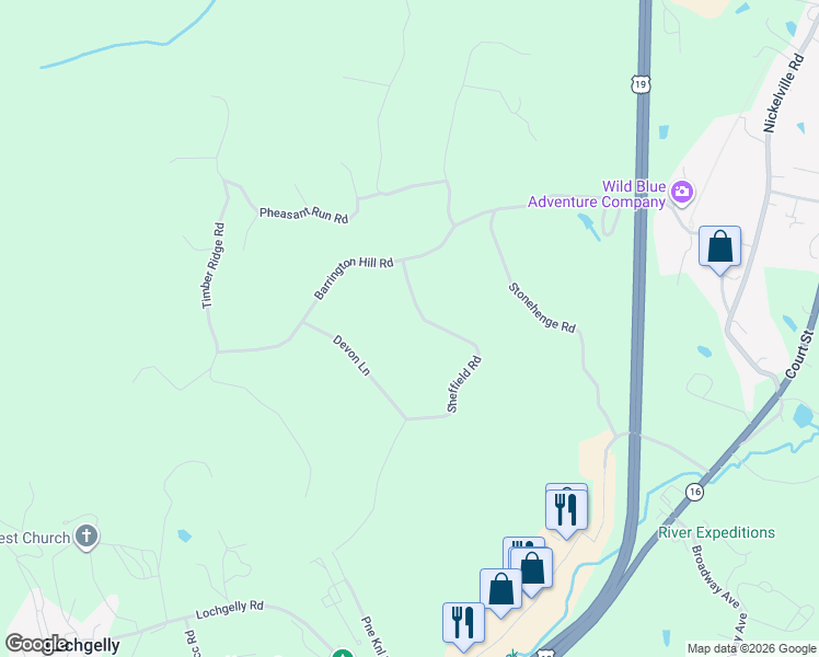 map of restaurants, bars, coffee shops, grocery stores, and more near 132 Sheffield Road in Fayetteville