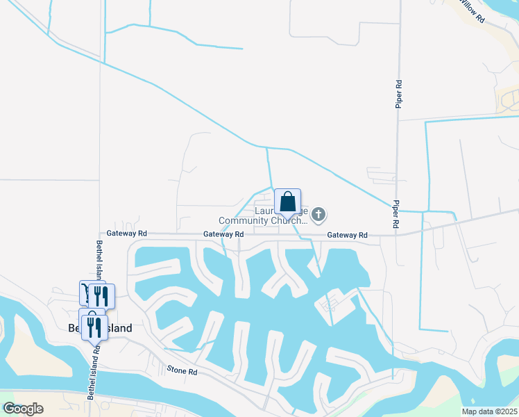 map of restaurants, bars, coffee shops, grocery stores, and more near 3505 Gateway Road in Bethel Island