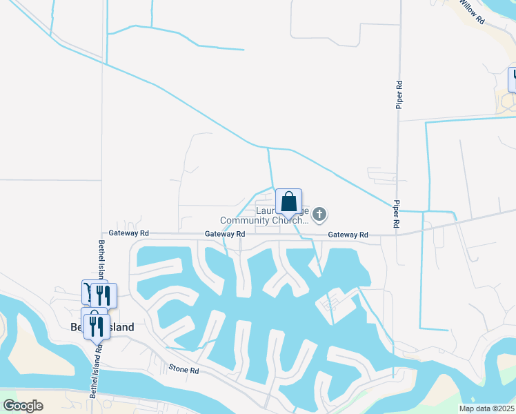 map of restaurants, bars, coffee shops, grocery stores, and more near 3505 Gateway Road in Bethel Island
