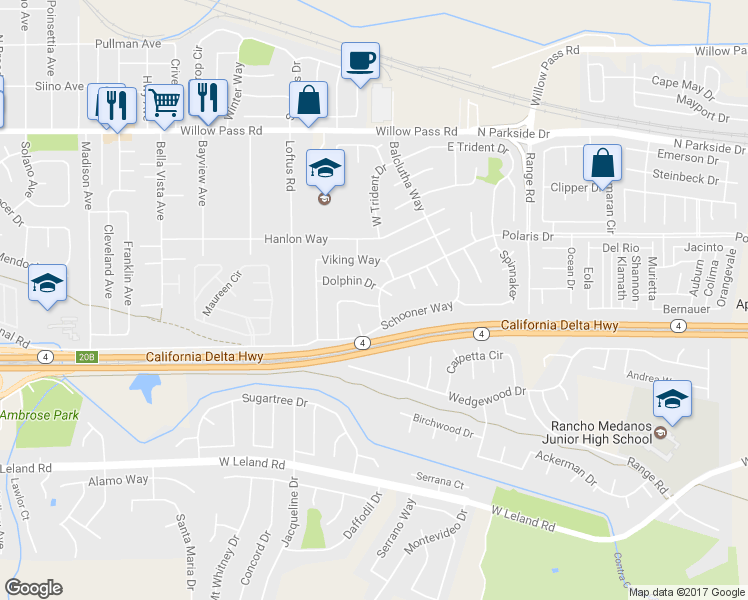 map of restaurants, bars, coffee shops, grocery stores, and more near 2 Galleon Way in Pittsburg
