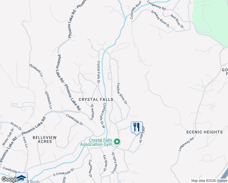 map of restaurants, bars, coffee shops, grocery stores, and more near 21948 Crystal Falls Dr in Sonora