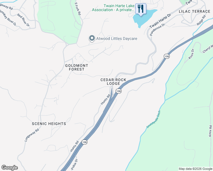 map of restaurants, bars, coffee shops, grocery stores, and more near 17943 Plateau Road in Sonora