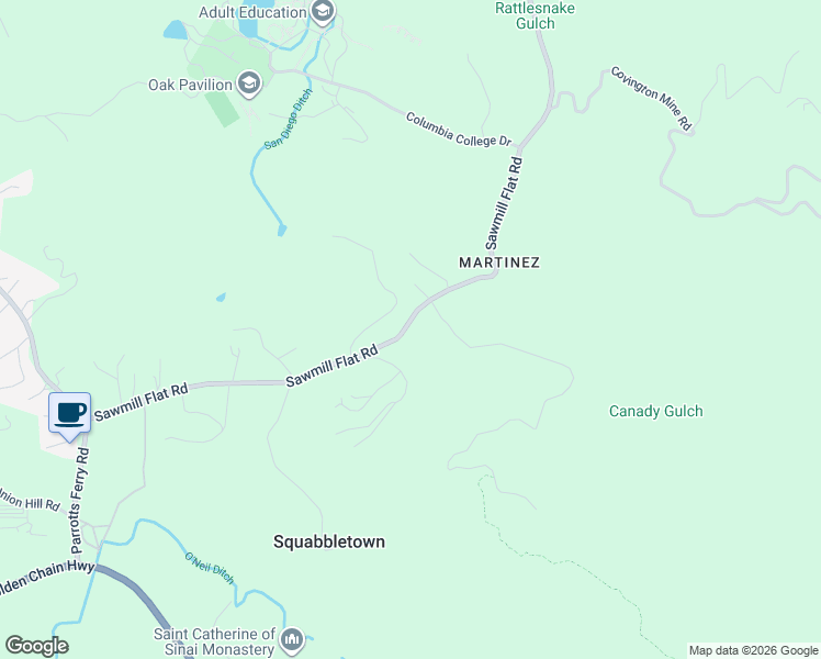 map of restaurants, bars, coffee shops, grocery stores, and more near 21948 Marcus Lane in Sonora