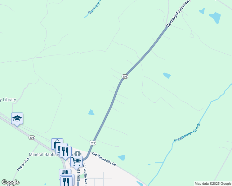 map of restaurants, bars, coffee shops, grocery stores, and more near 2 Becker Lane in Mineral