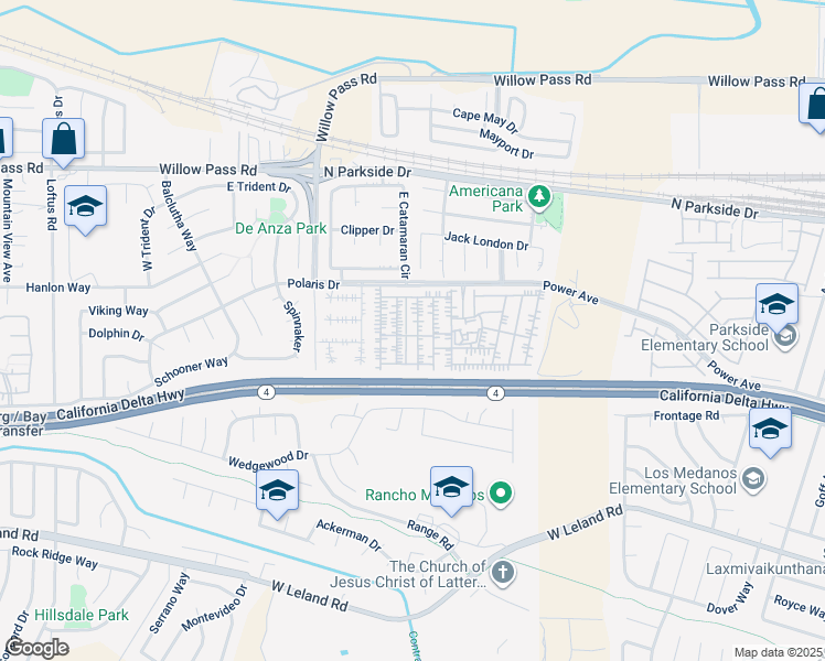 map of restaurants, bars, coffee shops, grocery stores, and more near 109 Klamath in Pittsburg