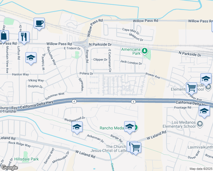 map of restaurants, bars, coffee shops, grocery stores, and more near 56 Eola in Pittsburg