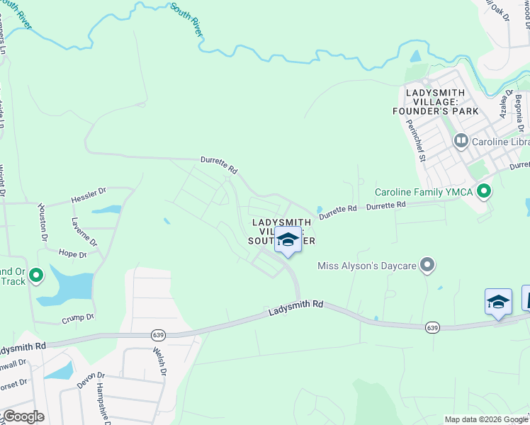 map of restaurants, bars, coffee shops, grocery stores, and more near 6644 Sacagawea Street in Ruther Glen